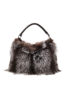 Silver Fox Fur Hand Bag