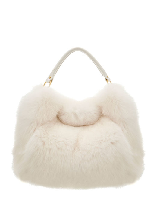 white-fox-fur-hand-bag